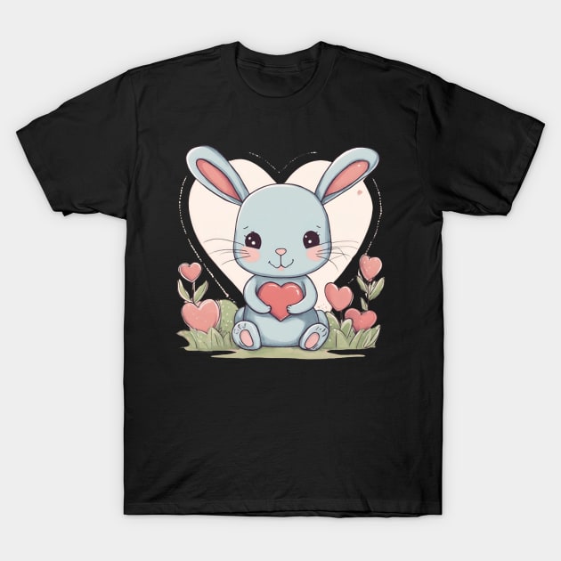 Sweet Bunny, Heart T-Shirt by Erianna Bee